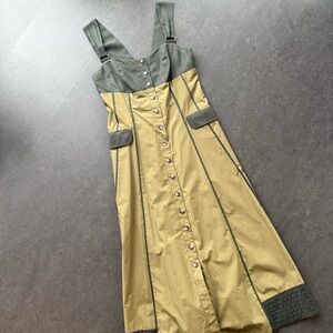 by Anthropologie grey/olive midi utility sundress. Size 6